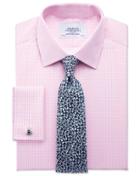 Charles Tyrwhitt Charles Tyrwhitt Extra Slim Fit Small Gingham Light Pink Cotton Dress Shirt Size 14.5/32