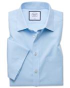  Slim Fit Non-iron Sky Blue Tyrwhitt Cool Short Sleeve Cotton Dress Shirt Size 14.5/short By Charles Tyrwhitt