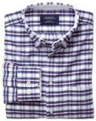 Charles Tyrwhitt Charles Tyrwhitt Slim Fit Navy And Pink Check Washed Oxford Cotton Dress Shirt Size Large