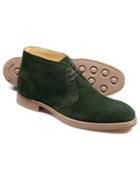  Green Suede Goodyear Welted Chukka Boots Size 11.5 By Charles Tyrwhitt