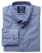 Charles Tyrwhitt Extra Slim Fit Non-iron Poplin Blue And White Stripe Cotton Casual Shirt Single Cuff Size Xs By Charles Tyrwhitt