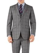Charles Tyrwhitt Silver Prince Of Wales Slim Fit Flannel Business Suit Wool Jacket Size 40 By Charles Tyrwhitt
