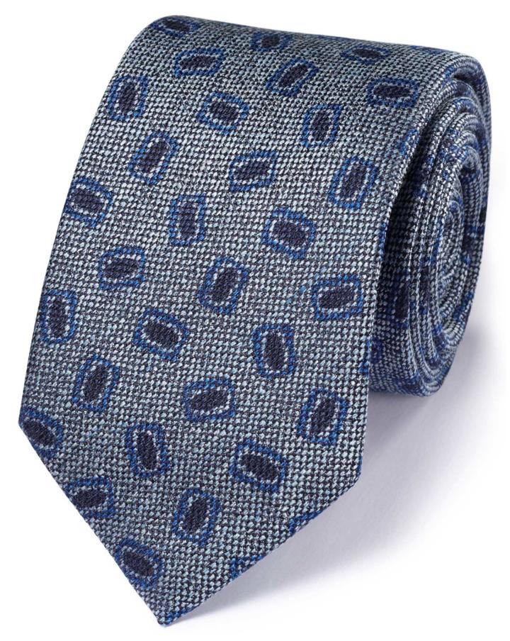 Charles Tyrwhitt Charles Tyrwhitt Chambray Linen Mix Italian Luxury Square Tie