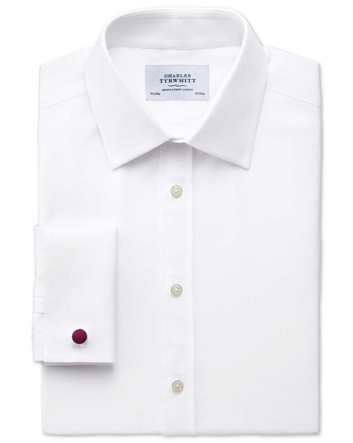 Charles Tyrwhitt Charles Tyrwhitt Extra Slim Fit Oxford White Cotton Dress Shirt Size 14.5/32