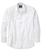 Charles Tyrwhitt Charles Tyrwhitt Classic Fit Popover Off White Cotton Dress Shirt Size Large