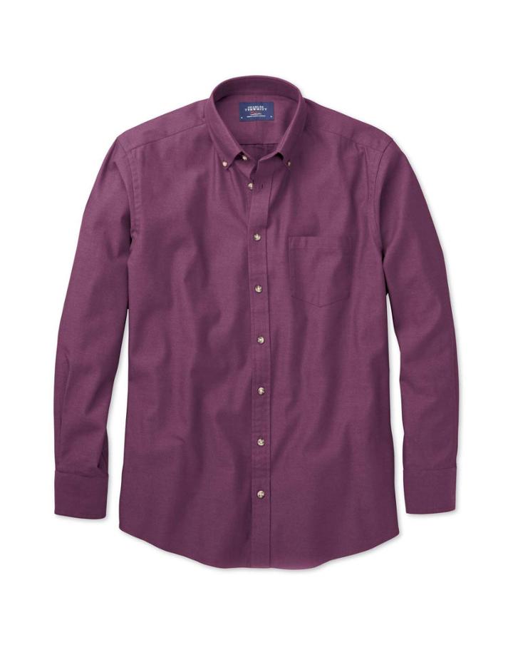 Charles Tyrwhitt Charles Tyrwhitt Classic Fit Non-iron Twill Purple Shirt