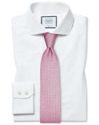  Slim Fit Non-iron 4-way Stretch White Cotton Dress Shirt Single Cuff Size 14.5/33 By Charles Tyrwhitt