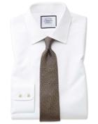  Classic Fit White Cube Weave Egyptian Cotton Dress Shirt Single Cuff Size 15.5/35 By Charles Tyrwhitt