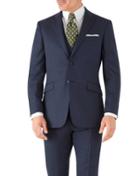 Charles Tyrwhitt Airforce Blue Slim Fit Hairline Business Suit Wool Jacket Size 40 By Charles Tyrwhitt