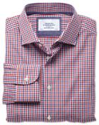 Charles Tyrwhitt Charles Tyrwhitt Slim Fit Semi-cutaway Collar Business Casual Melange Red Check Shirt