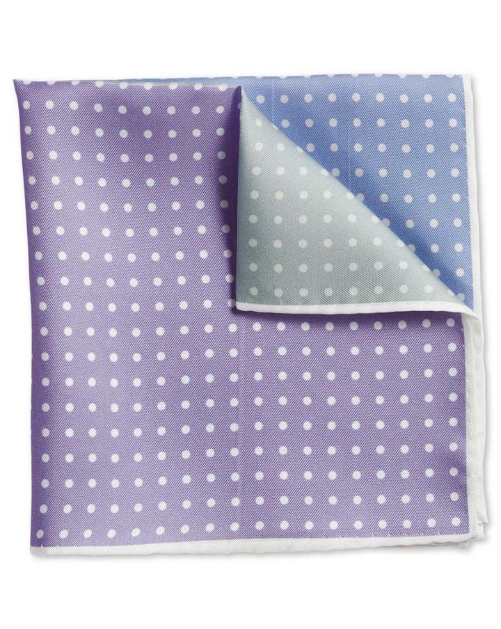  Pastel Printed Spot Quarter Silk Pocket Square By Charles Tyrwhitt