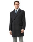  Charcoal Italian Wool And Cashmere Double Breasted Epsom Overwool/cashmere Coat Size 40 By Charles Tyrwhitt