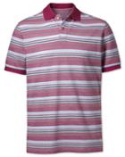  Berry Textured Striped Cotton Polo Size Medium By Charles Tyrwhitt
