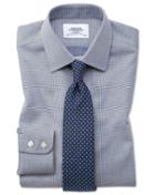 Charles Tyrwhitt Extra Slim Fit Non-iron Square Weave Navy Blue Cotton Dress Casual Shirt French Cuff Size 14.5/32 By Charles Tyrwhitt
