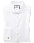  Super Slim Fit White Non-iron Twill Cotton Dress Shirt French Cuff Size 15/34 By Charles Tyrwhitt