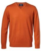 Charles Tyrwhitt Orange Merino Wool V-neck Sweater Size Large By Charles Tyrwhitt