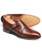 Charles Tyrwhitt Brown Edmonton Calf Leather Toe Cap Brogue Monk Shoes Size 11 By Charles Tyrwhitt
