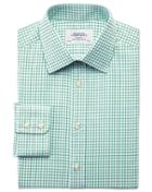 Charles Tyrwhitt Charles Tyrwhitt Extra Slim Fit Twill Grid Check Green Cotton Dress Shirt Size 14.5/32