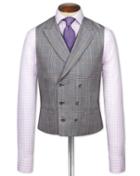 Charles Tyrwhitt Charles Tyrwhitt Grey Check British Panama Luxury Suit Wool Vest Size W36