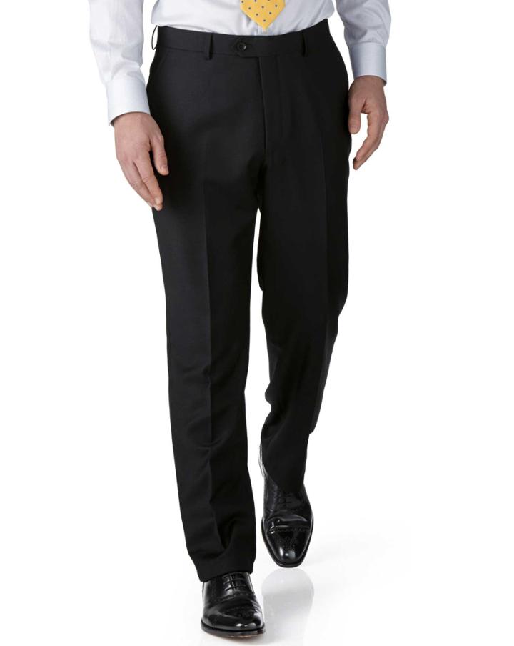 Black Extra Slim Fit Twill Business Suit Wool Pants Size W30 L32 By Charles Tyrwhitt
