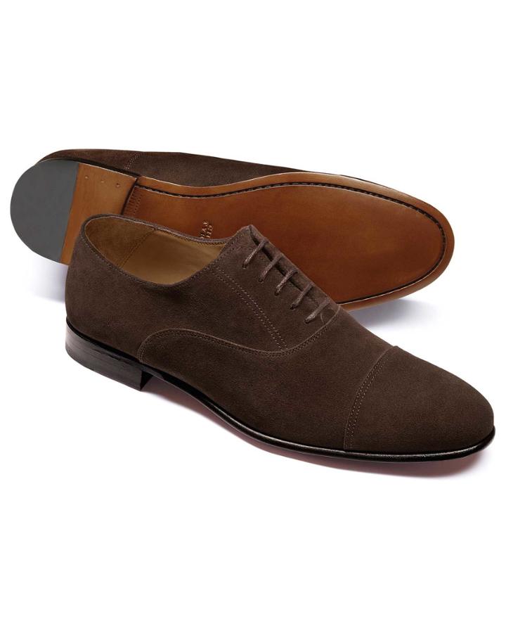 Charles Tyrwhitt Chocolate Suede Oxford Shoe Size 11.5 By Charles Tyrwhitt