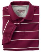 Charles Tyrwhitt Charles Tyrwhitt Slim Fit Wine And White Striped Pique Cotton Polo Size Xs