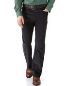 Charles Tyrwhitt Charles Tyrwhitt Charcoal Classic Fit Stretch 5 Pocket Trouser Size W32 L30