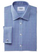 Charles Tyrwhitt Charles Tyrwhitt Extra Slim Fit Non-iron Prince Of Wales Blue And Green Cotton Dress Shirt Size 15.5/33