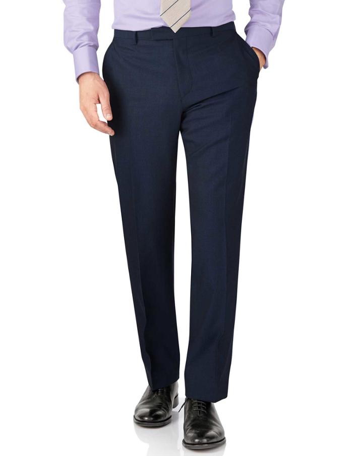 Charles Tyrwhitt Blue Slim Fit British Panama Luxury Suit Wool Pants Size W32 L38 By Charles Tyrwhitt