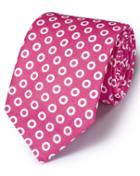  Pink Linen English Luxury Spot Tie By Charles Tyrwhitt