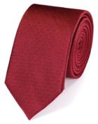 Charles Tyrwhitt Charles Tyrwhitt Slim Red Silk Textured Plain Classic Tie