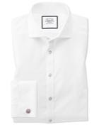 Charles Tyrwhitt Super Slim Fit Spread Collar Non-iron Poplin White Cotton Dress Shirt French Cuff Size 14.5/33 By Charles Tyrwhitt