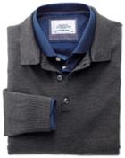 Charles Tyrwhitt Charles Tyrwhitt Charcoal Merino Wool Polo Neck Sweater Size Large
