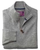 Charles Tyrwhitt Silver Cashmere Zip Neck Sweater Size Medium By Charles Tyrwhitt
