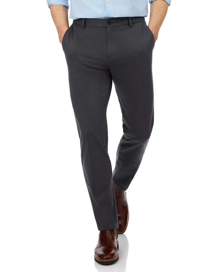  Charcoal Non-iron Travel Trouser Size W30 L30 By Charles Tyrwhitt