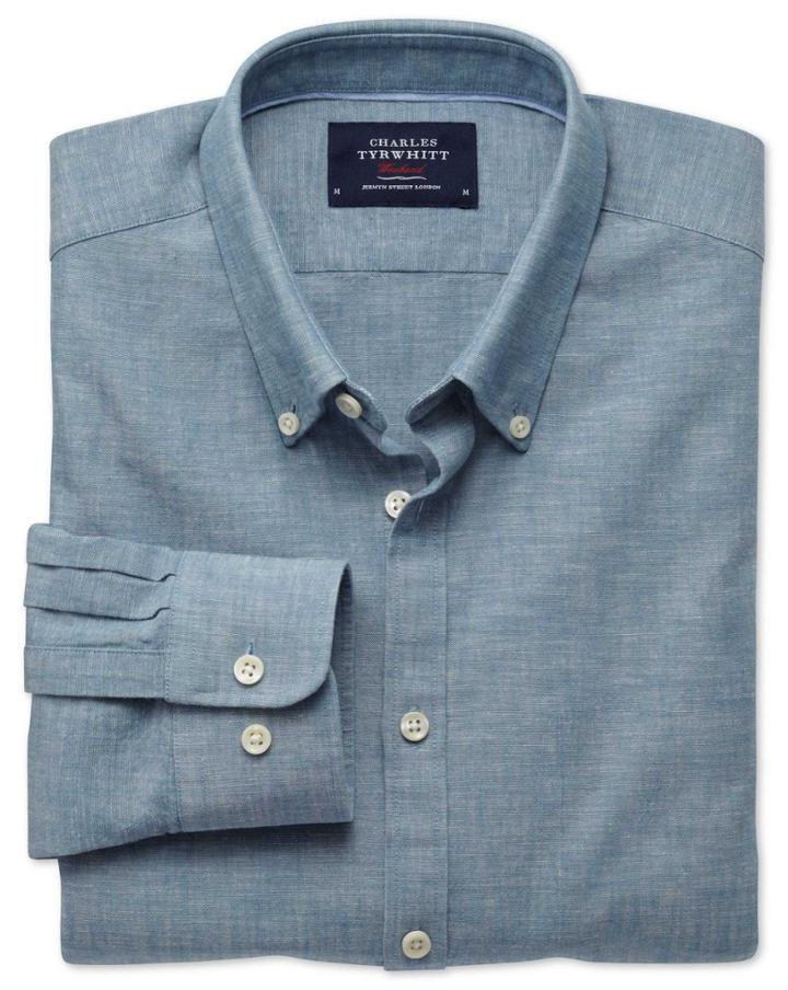 Charles Tyrwhitt Charles Tyrwhitt Extra Slim Fit Blue Chambray Shirt