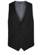  Black Adjustable Fit Twill Business Suit Wool Waistcoat Size W38 By Charles Tyrwhitt