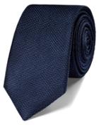 Charles Tyrwhitt Navy Silk Classic Plain Slim Tie By Charles Tyrwhitt