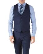 Charles Tyrwhitt Royal Blue Adjustable Fit Flannel Business Suit Wool Vest Size W46 By Charles Tyrwhitt