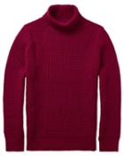 Red Chunky Merino Roll Neck 100percent Merino Wool Sweater Size Large By Charles Tyrwhitt