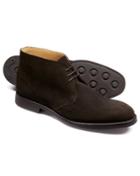  Dark Brown Suede Goodyear Welted Chukka Boots Size 12 By Charles Tyrwhitt