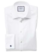 Charles Tyrwhitt Slim Fit Non-iron Step Weave White Cotton Dress Shirt Single Cuff Size 14.5/33 By Charles Tyrwhitt