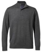  Charcoal Merino Wool Button Neck Sweater Size Medium By Charles Tyrwhitt