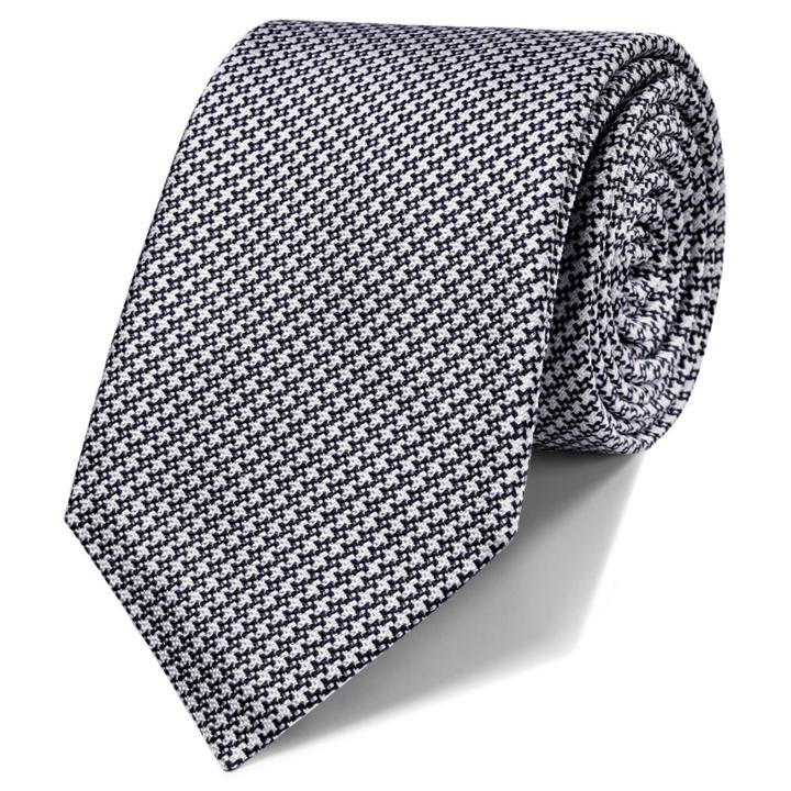 Charles Tyrwhitt Charles Tyrwhitt Luxury Navy And White Geo Tie