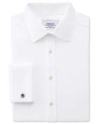Charles Tyrwhitt Charles Tyrwhitt Extra Slim Fit Non-iron Royal Panama White Cotton Dress Shirt Size 14.5/32