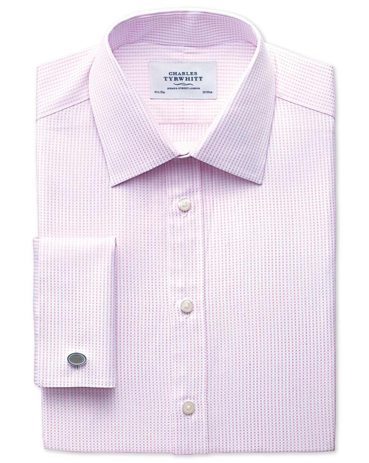 Charles Tyrwhitt Classic Fit Pima Cotton Double-faced Light Pink Dress Shirt French Cuff Size 15/35 By Charles Tyrwhitt