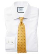  Extra Slim Fit Non-iron White Arrow Weave Cotton Dress Shirt Single Cuff Size 15.5/33 By Charles Tyrwhitt