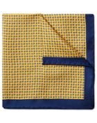  Bright Yellow Mini Paisley Print Silk Pocket Square By Charles Tyrwhitt
