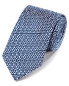 Charles Tyrwhitt Royal Blue And White Silk Geometric Classic Tie By Charles Tyrwhitt