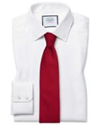  Slim Fit Egyptian Cotton Chevron White Dress Shirt Single Cuff Size 14.5/33 By Charles Tyrwhitt